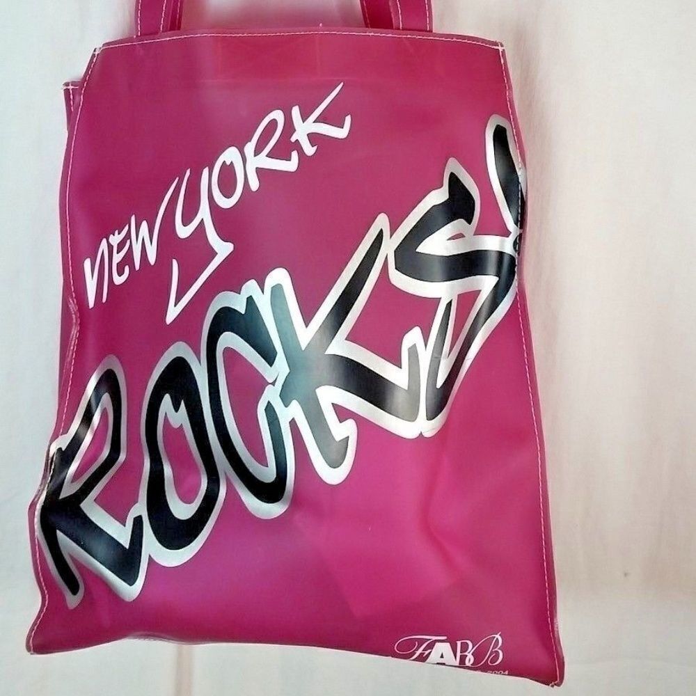 Beach Bag Tote New York Rocks Pink Multicolor